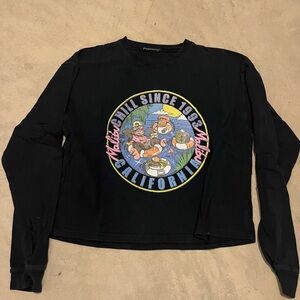 Black Graphic Long Sleeve Shirt